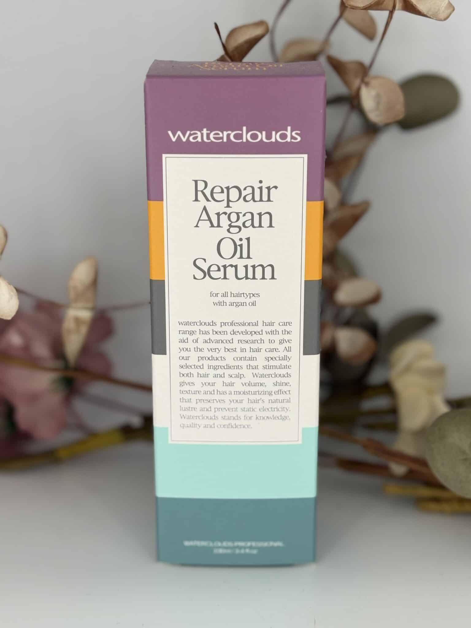 Waterclouds Repair Argan Oil Serum – hårolie med arganolie, der giver glans, pleje og fugt til hår og extensions.